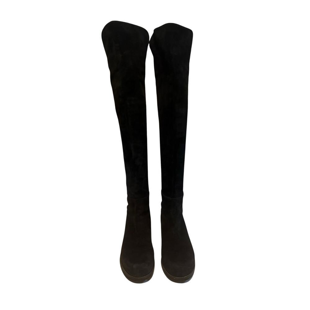 Stuart Weitzman 5050 Over The Knee Boots Black Suede Size 9 - Picture 2 of 8